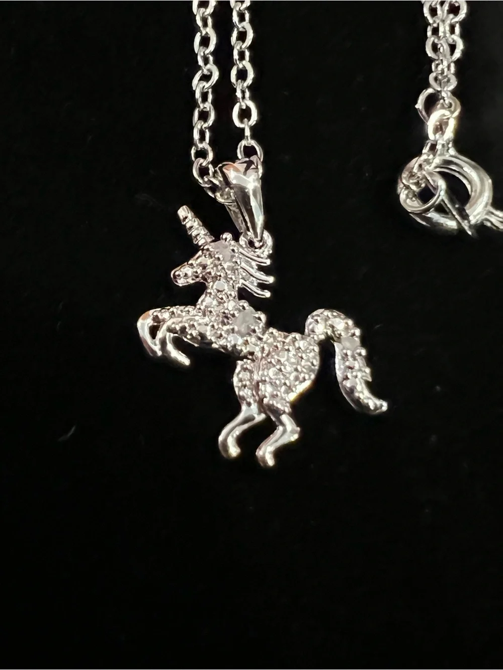 Silver Unicorn Pendant Necklace